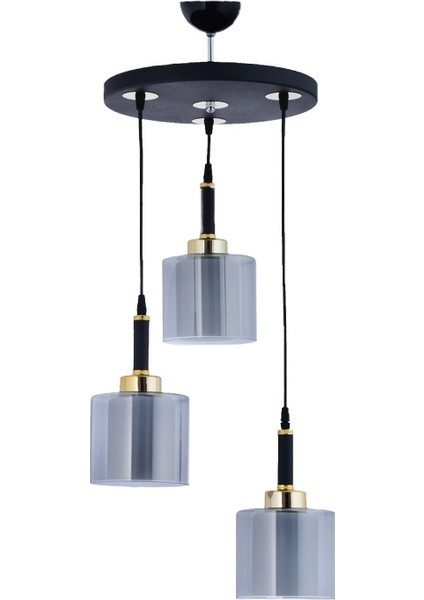 Siyah 3'lü Çift Camlı Sarkıt Tepsi Avize, Modern ve Şık Tasarım modelleri