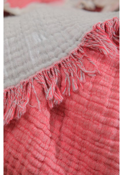 Müslin 4 Katlı Koltuk Şalı Tv Battaniyesi 130 x 200 cm Çift Renk modelleri