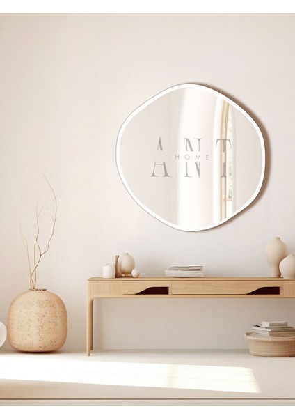 50 cm Asimetrik Dekoratif Duvar Aynası, Banyo ve Hol Kullanımı Için Şık Seçim