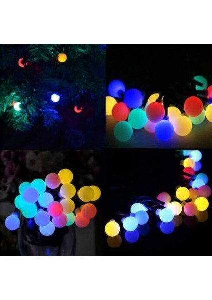 Yılbaşı 5 mt Fişli LED Top Dekor Siyah Kablo Renkli Işıklar modelleri