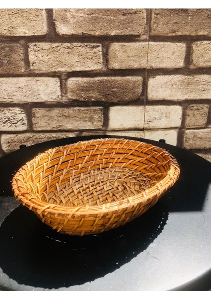 Bambu Rattan Oval Çok Amaçlı Sepet, 30 Cm, Şık ve Kullanışlı Ev Dekoru