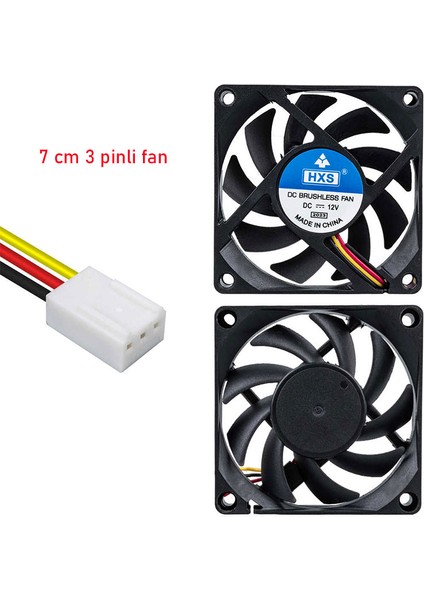 7cm 12V 3 Pinli Kasa Fanı 7cm x 7cm x 1.5cm 2 Pimli Dc 12VOLT Fan indirimleri