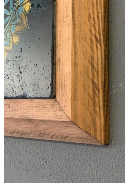 Renkli Doğaltaş Tablo 28X28 Cm, Masif Çerçeve, Sanat ve Dekor Için Şık Seçenek fırsatları