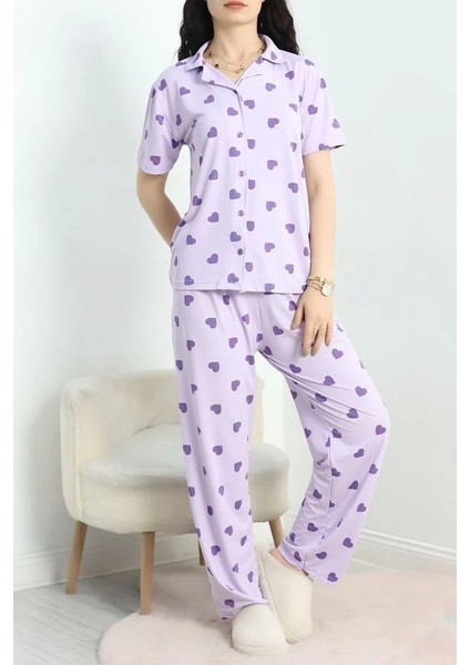 Seka Milan Kumaş Düğmeli Pijama Takımı Lilamor1 - 750.1287.