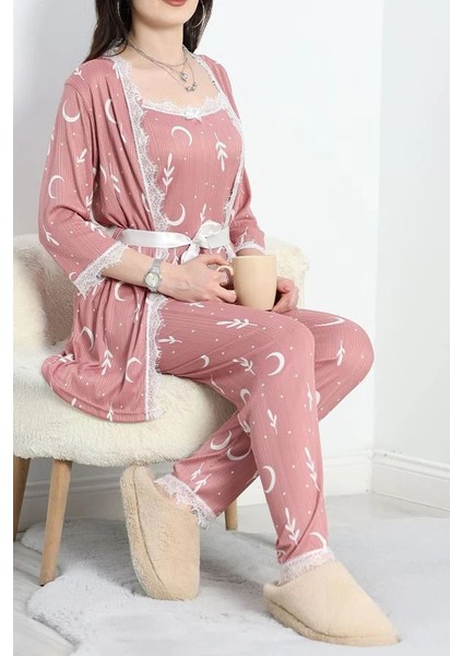 Seka Pegasus Üçlü Pijama Takımı Gülkurusuyaprak - 70044.1048.