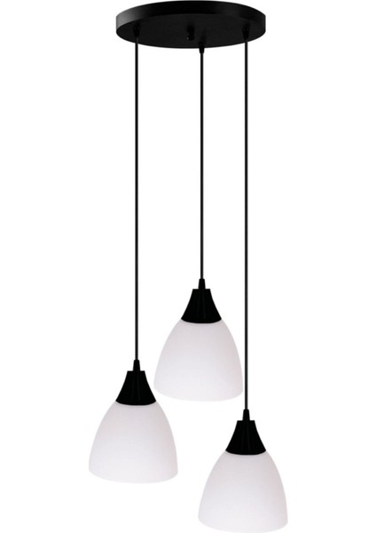 Şık Siyah Camlı Modern Sarkıt Avize, Salon, Mutfak ve Yatak Odası Için 3 Lü Set