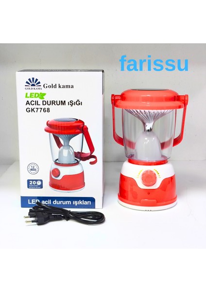Güneş Enerjili ve Şarjlı Acil Durum Kamp Lambası - GK7768 modelleri