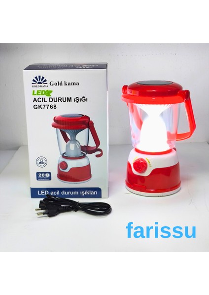 Güneş Enerjili ve Şarjlı Acil Durum Kamp Lambası - GK7768