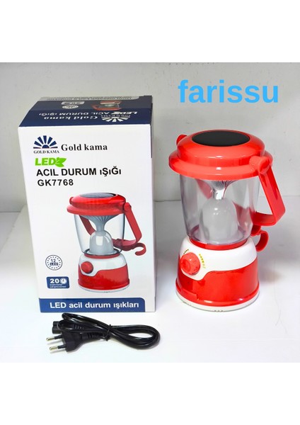 Güneş Enerjili ve Şarjlı Acil Durum Kamp Lambası - GK7768