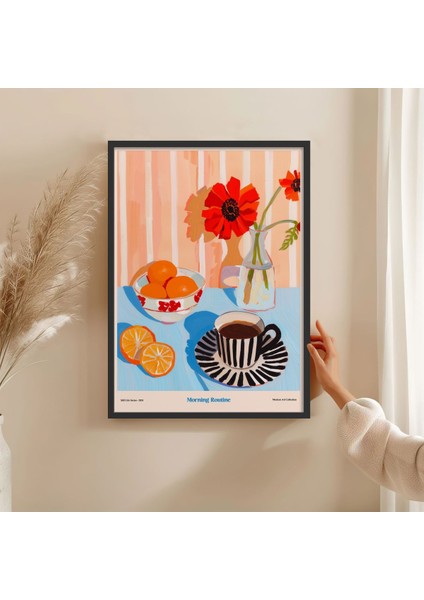 Şık Siyah Ahşap Çerçeveli Tek Parça Poster Tablo TK/1413 modelleri