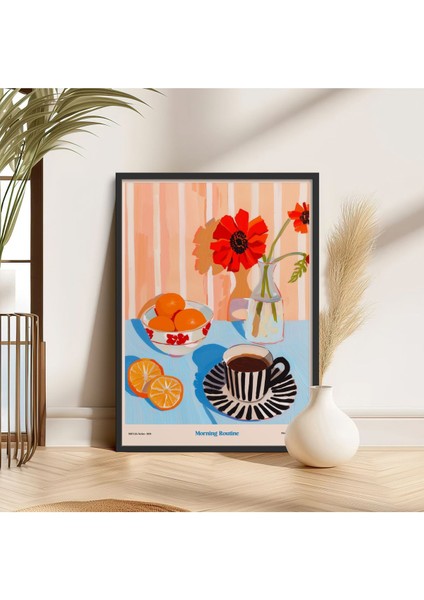 Şık Siyah Ahşap Çerçeveli Tek Parça Poster Tablo TK/1413