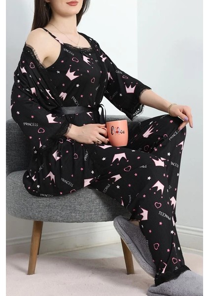 Seka Pegasus Üçlü Pijama Takımı Pembeyıldız - 66666.1287.