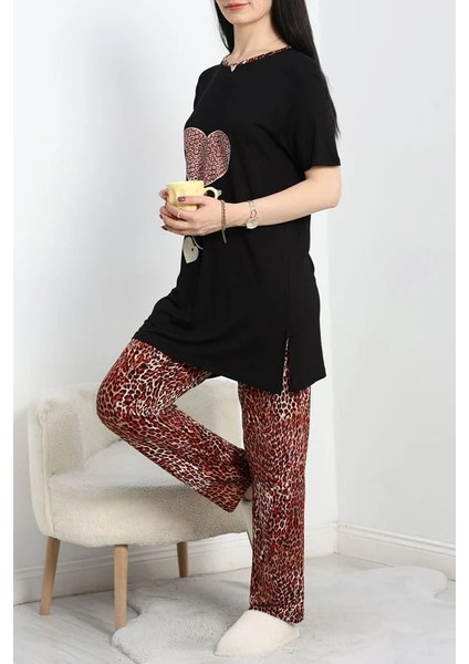 Seka Ringviskon Pijama Takımı Siyahbordo - 50632.1931.