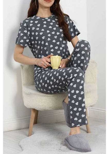 Seka Kısa Kollu Süprem Pijama Takımı Fümebeyaz - 50523.1961.