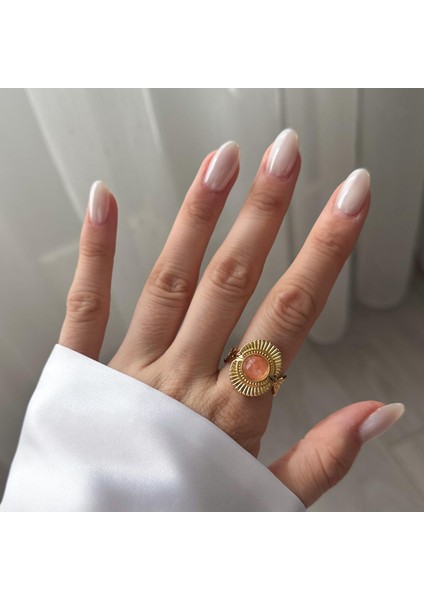 Çelik Vintage Yaprak Yüzük