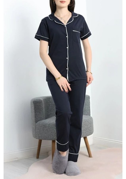 Seka Düğmeli Süprem Pijama Takımı Koyulaci - 41820.1048.