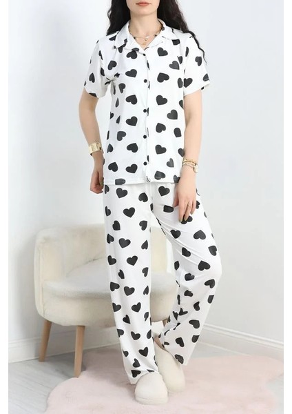 Seka Milan Kumaş Düğmeli Pijama Takımı Siyahkalp - 750.1287.