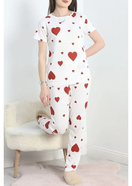 Seka Alt Üst Aynı Pegasus Pijama Takımı Beyazbordo - 50419.1048.