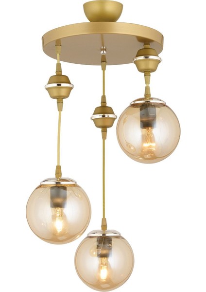 Renkli 3'lü Bal Glop Top Camlı Sarkıt Tepsi Aşağı Bakan Lüks Avize indirimleri