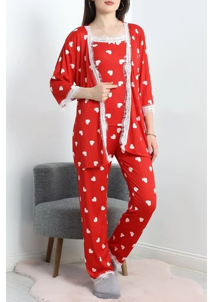 Seka Pegasus Üçlü Pijama Takımı Beyazkalp - 66666.1287.