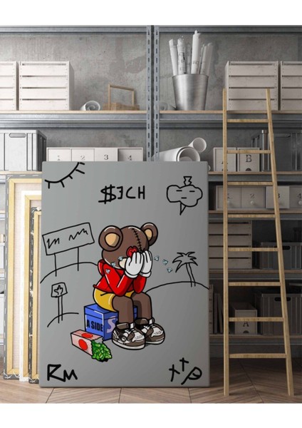 Gri Yetişkin Kaws Seet Duvar Dekorasyonu Kanvas Tablo fiyatları