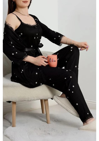 Seka Pegasus Üçlü Pijama Takımı Siyahyıldız - 70044.1048.