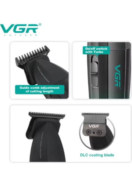 Vgr V-906 Dlc T-Blade Tıraş Makinesi Makinesi - 9000 Rpm indirimleri