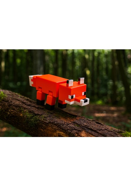 Minecraft Tarzı Tilki Oyuncak – Bloklu Yapı Seti, Koleksiyonluk Hediye Dekoratif Figür 16CM fiyatları