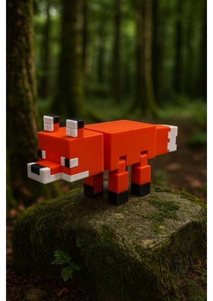Minecraft Tarzı Tilki Oyuncak – Bloklu Yapı Seti, Koleksiyonluk Hediye Dekoratif Figür 16CM modelleri