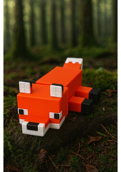 Minecraft Tarzı Tilki Oyuncak – Bloklu Yapı Seti, Koleksiyonluk Hediye Dekoratif Figür 16CM fırsatları
