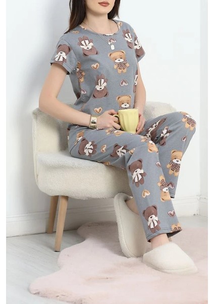 Seka Alt Üst Aynı Pijama Takımı Griayıcık - 50079.1857.