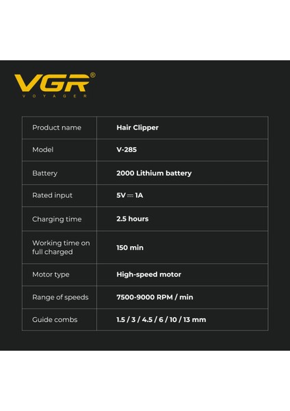 Vgr V-285 Profesyonel Saç Kesme Makinesi