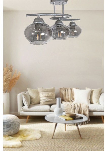 Şık Modern Dekoratif 3'lü Krom Avize, Salon, Mutfak ve Yatak Odası Için Mükemmel Aydınlatma fiyatları