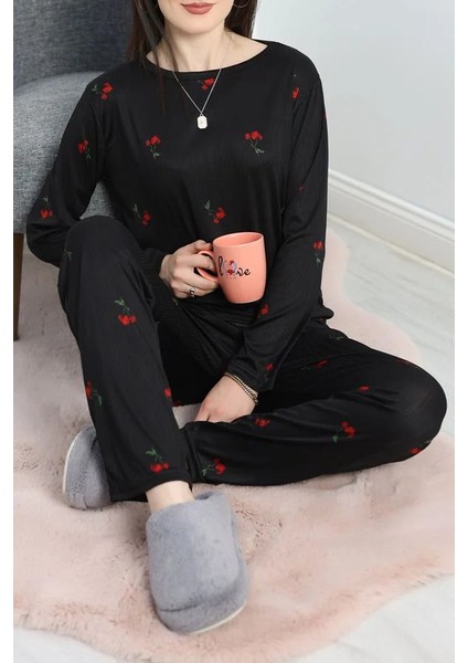 Seka Pegasus Alt Üst Aynı Pijama Takımı Siyahkiraz - 50749.1048.