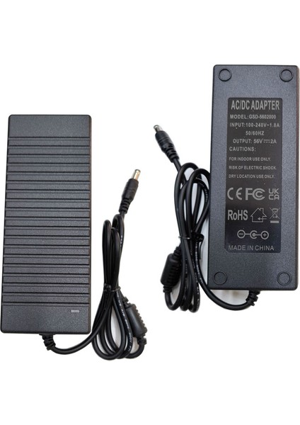 56V 2A Adaptör 5.5*2.5 mm Standart Uçlu Adaptör Ac-Dc 56V 2A Adaptör fırsatları