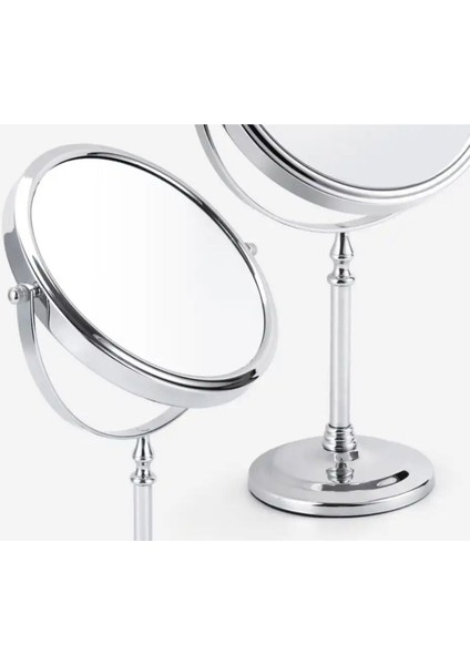 Çift Taraflı Büyüteçli ve Dönen Profesyonel Kozmetik Ayna, Gri Renk fiyatları