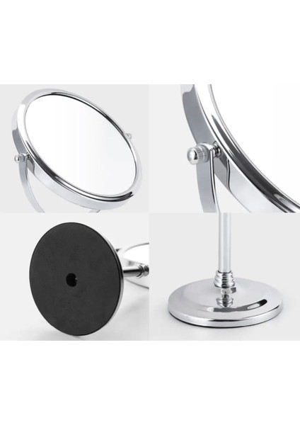 Çift Taraflı Büyüteçli ve Dönen Profesyonel Kozmetik Ayna, Gri Renk modelleri