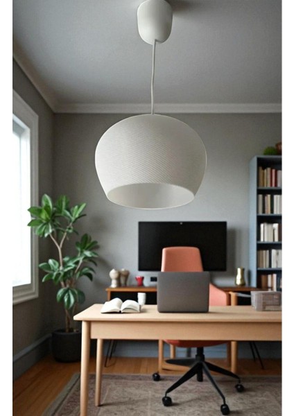 Şık Beyaz Modern Dekoratif Avize, LED Uyumlu, Minimalist Tavan Aydınlatma modelleri