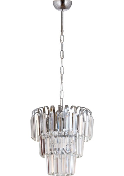 Şelale 30'lu 3 Katlı Krom Sarkıt Avize, Şık ve Modern Tasarım