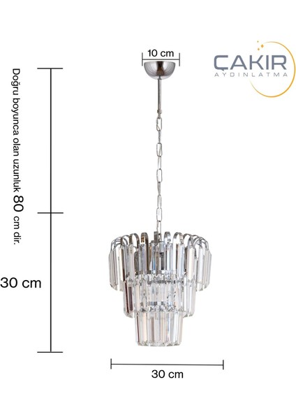 Şelale 30'lu 3 Katlı Krom Sarkıt Avize, Şık ve Modern Tasarım fiyatları