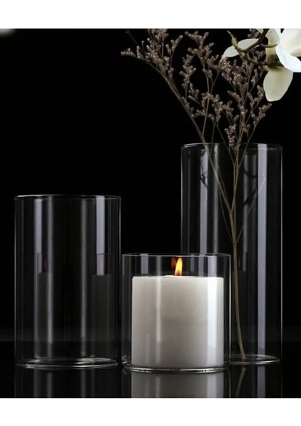 Renkli 3'lü Cam Vazo ve Mumluk Seti, Şık ve Modern Tasarım fiyatları