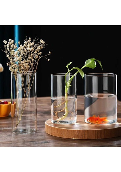 Renkli 3'lü Cam Vazo ve Mumluk Seti, Şık ve Modern Tasarım fırsatları