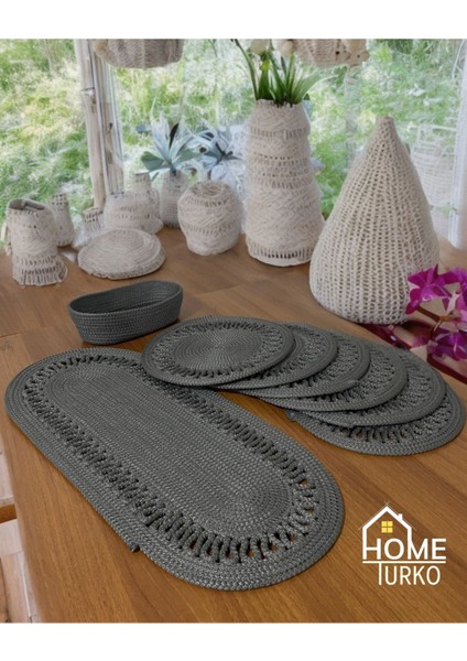 Gri Jüt Amerikan Servis Takımı ve Sunum Seti, Şık Yemek Masası Aksesuarları fiyatları