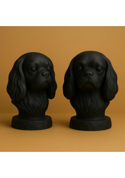 Siyah Cocker Spaniel Köpek Büstü – Dekoratif Heykel