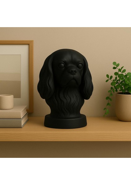 Siyah Cocker Spaniel Köpek Büstü – Dekoratif Heykel modelleri