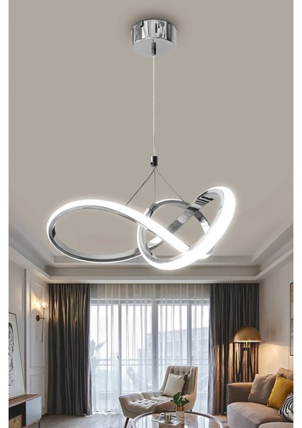 Modern Sarkıt LED Avize Beyaz Işık Krom, Ev ve Ofis Için Şık Aydınlatma modelleri