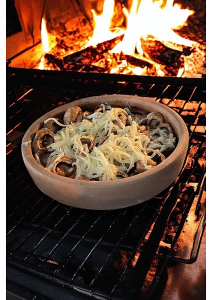 Kahverengi Toprak Mantar Güveci 22X3 Cm, Şık ve Dayanıklı Tasarım