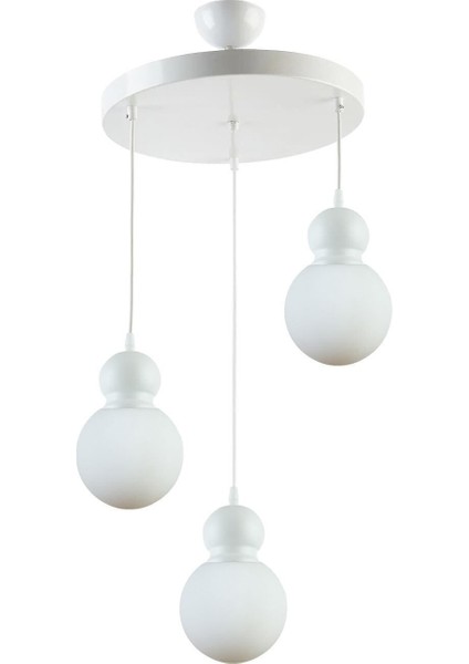 Modern Beyaz Camlı 3'lü Sarkıt Avize, Şıklık ve Işık Için Mükemmel Seçenek