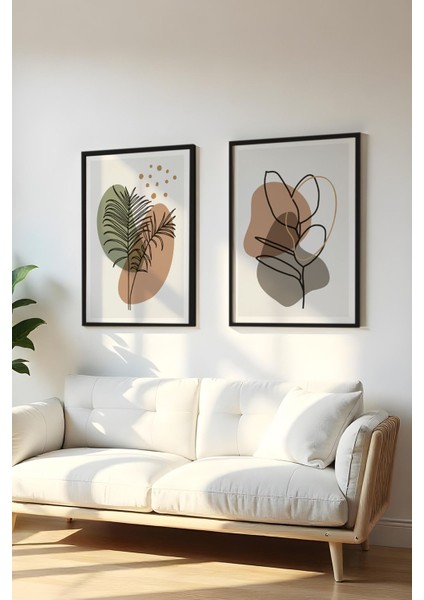 Ahşap Siyah Çerçeveli 2 Parça Tablo Seti HUHU114