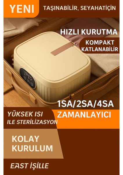 600W Katlanabilir Elektrikli Çamaşır Kurutma Makinesi – Askılı, Zaman Ayarlı, Taşınabilir Kurutma